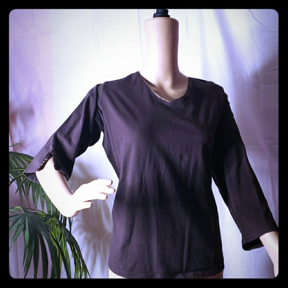 Brown with gold trim top
